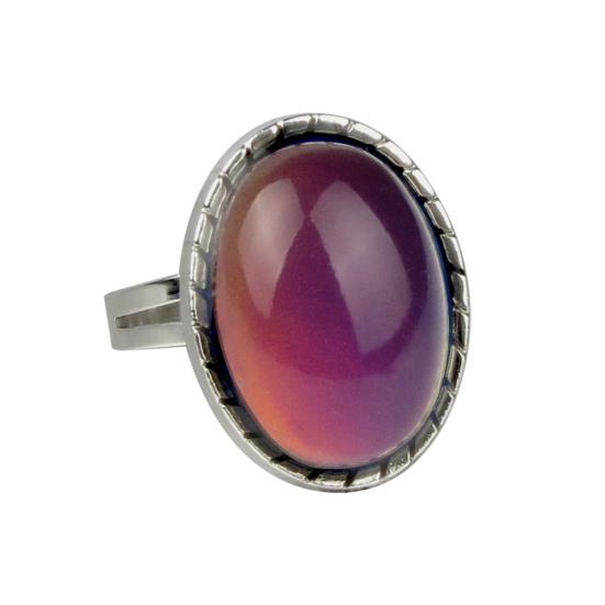 

Fashion Women Faux Gem Temperature Mood Change Color Finger Ring Jewelry Decor срібний