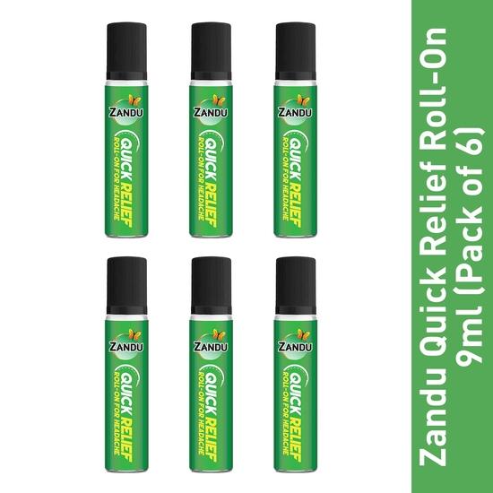 Zandu Quick Relief Roll-On 9ml - PACK OF 6 Spray