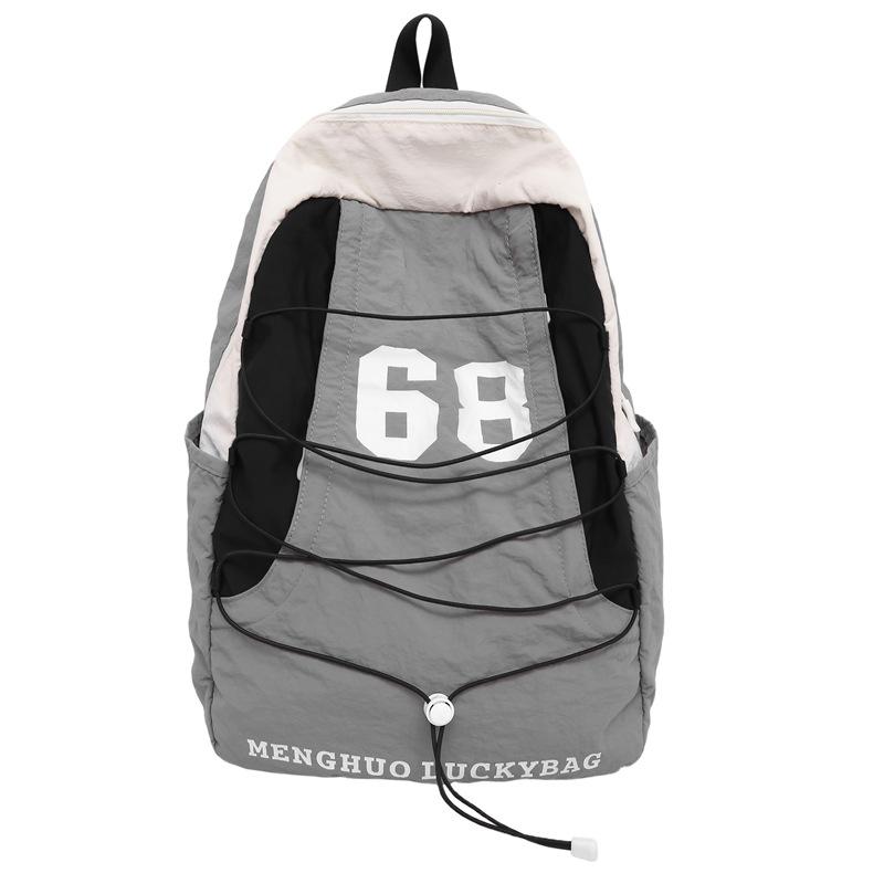 School Bag New Color Matching Pleated Sense Lightweight Outdoor Sports Soft Backpack High Value Girl Heart Travel Small Backpack
