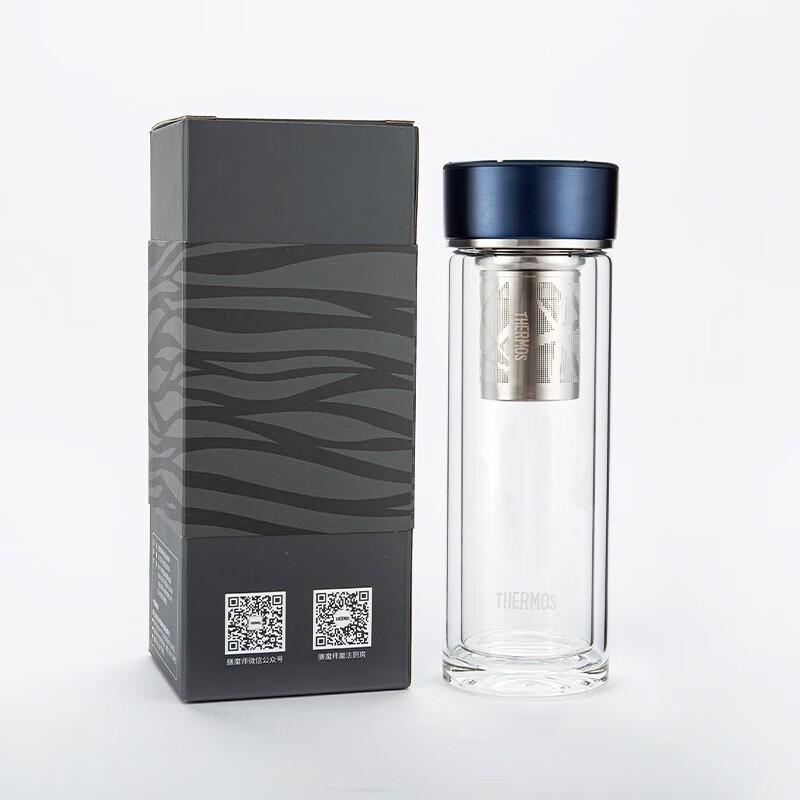 THERMOS Double-Layer High Borosilicate Glass Tea Infuser Cup 400ml