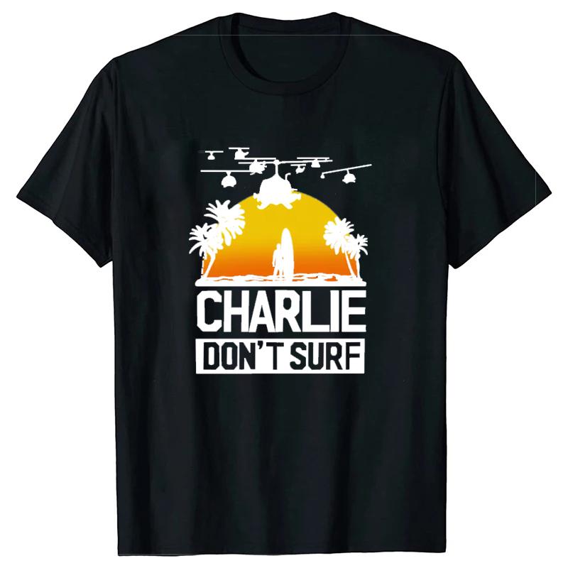 

Charlie Dont Surf Tshirt Man Apocalypse Now Film Movie Men T-shirt Fashion Tee-shirt M