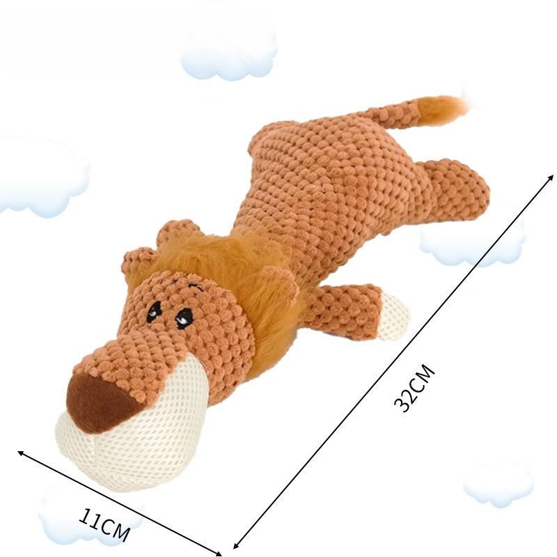 Plush Cartoon Puppy Dog Toy Teeth Grinding Pet Products Dog Accessories Pet Dog Chew Squeak Toys for Small Dogs Lion Wolf