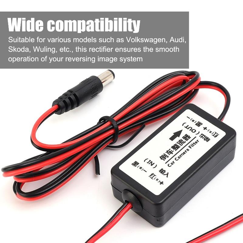 12V Anti-interference DC Power Relay Capacitor Filter Connector Car Camera Filter Auto Parking Reverse Rear View Camera Tools