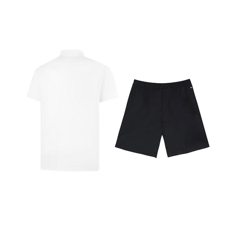 Li-Ning Plain Simple Breathable Sweat-Absorbing Quick-Drying Comfortable Versatile Short Sleeve Polo Shirt Casual Sports Suit APLV133-1+YKSV147-2