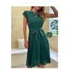 Summer Women's Dress Vacation Women's Tie Solid Color Pleated Dresses Medium Length Skirt