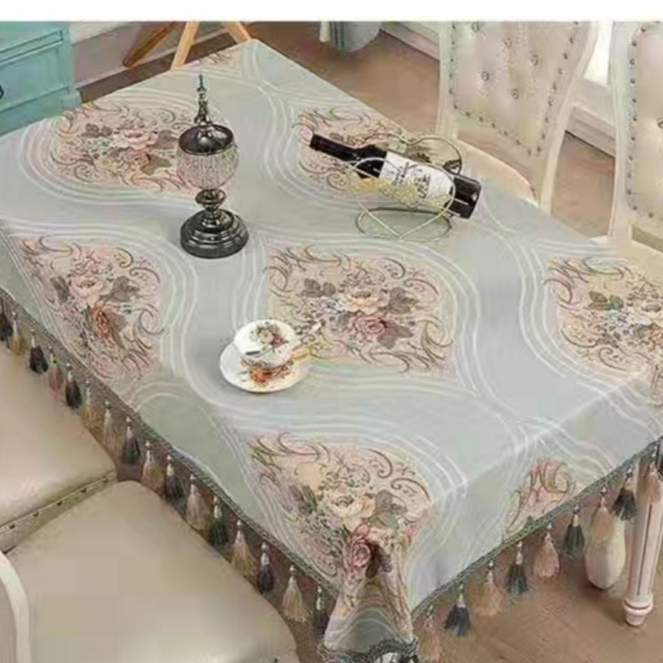 Europeisk Retro Matsalsduk med Tofs Lyxig Broderi Bordsduk Blomma Elegant Bordsduk Dekoration Vardagsrum