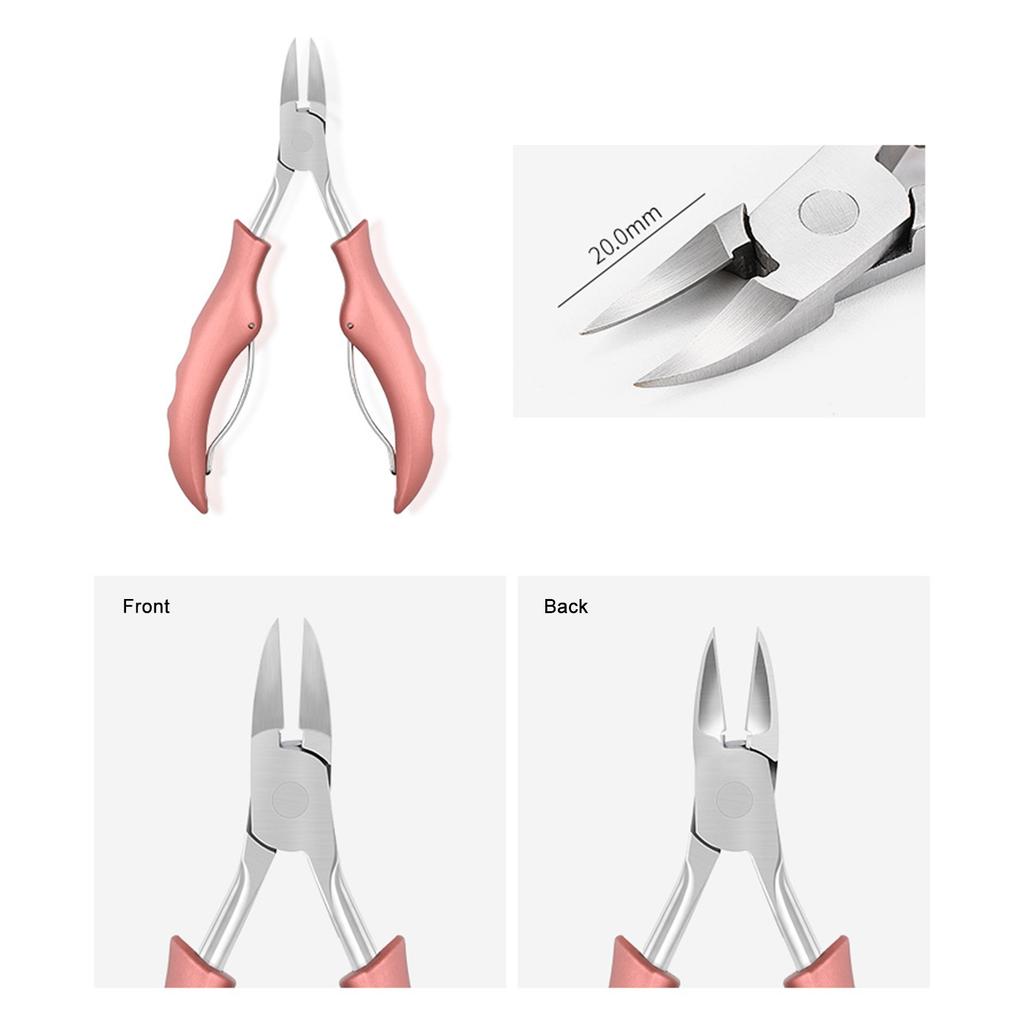 Tåneglklipper for inngrodde eller tykke tånegler Multifunksjonelt sammenleggbart verktøysett for inngrodde tånegler