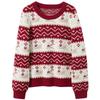Sancai Plus Size Women's Christmas Elk Jacquard Knit Sweater