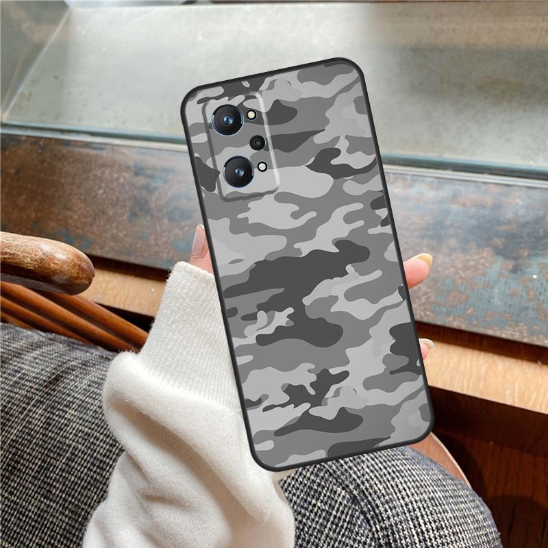 Green Camouflage Case For Realme 11 12 13 14 Pro Plus C53 C55 C51 C25 C63 C61 C65 C67 C71 C75 GT6 GT7 15 Pro