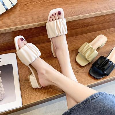 Moda Talla Grande 35-40 Zapatillas Mujer Planas Punta Cuadrada Slides Playa Chanclas Moda Bordado Sandalia Estampado Vichy Zapatilla Caqui Zapato Dulce