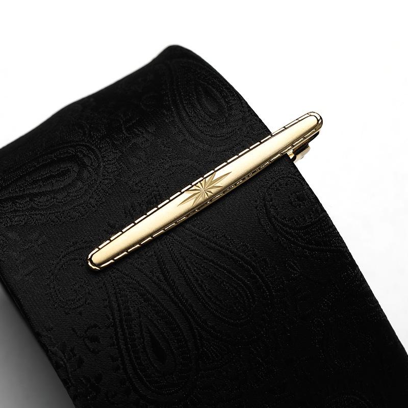 Herren Geschäfts-Kleidung Goldene Krawattenklammer Herren- und Damen-Anstecknadeln Koreanische Version Sicherheitskragenclip Metall-Spot-Clip Geschenkbox