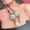 Natural Crystal Holder Necklace Colorful Stone Mesh Pocket Pendant Choker Adjustable Chain Neckchains for Women Girl