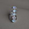 Natural Moonstone Multi Stone Ring, 925 Sterling Silver, Gift for Her, Stackable Ring, Handmade Ring