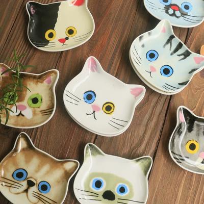 1 pz Mini Piatti da Portata da Cucina in Ceramica con Faccia di Gatto, Perfetto Regalo di Inaugurazione della Casa, Piatti per Snack, Grazioso Porta Cucchiaio Adorabile