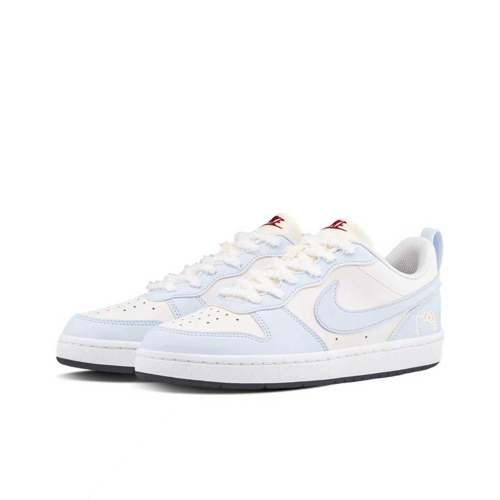 Nike Court Borough Breathable Low top Skateboard Shoes Unisex Light Blue Yellow FV8120-141(TeamL-)