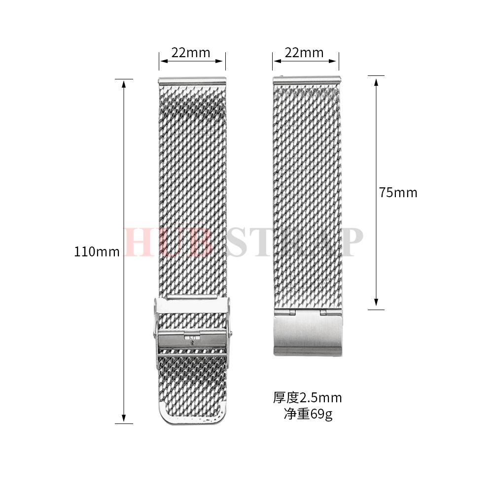 1.0 Síťovaný Milánský 18mm 20mm 22mm 24mm Řemínek z Nerezové Oceli 2.5mm Tloušťka Drátěný Řemínek pro DW Vysoce Kvalitní Kovové Hodinkové Příslušenství