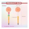 PATIKIL Pom Pom Ballpoint Pens, Fluffy Pompom Pens, Plastic Cute Bead Pens for DIY Gifts, Stationery, 6 Pcs, Orange