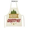 Kitchen Aprons for Women Men Merry Christmas Letters Printed Linen Bibs Household Cleaning Pinafore Home Cooking Apron Delantal