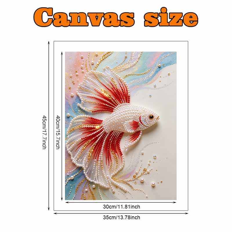Betta Fish Pearl Painting DIY Living Room Hanging Painting Art Ornament Decorative Painting Home Decoration
