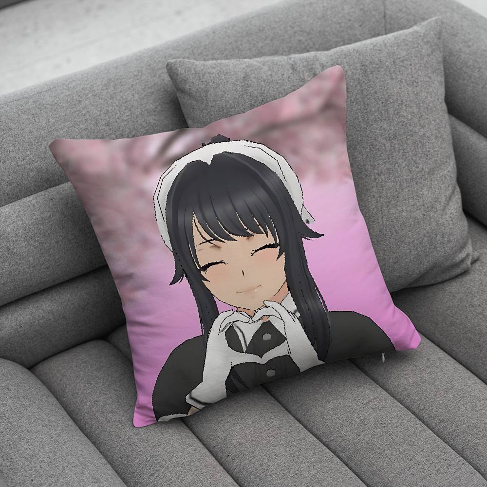 Yandere SSimulator Ayano Aishi Custom Pillow Case Sofa Living Room Bedroom Headboard Backrest Cushion Square Cushion Nap Time