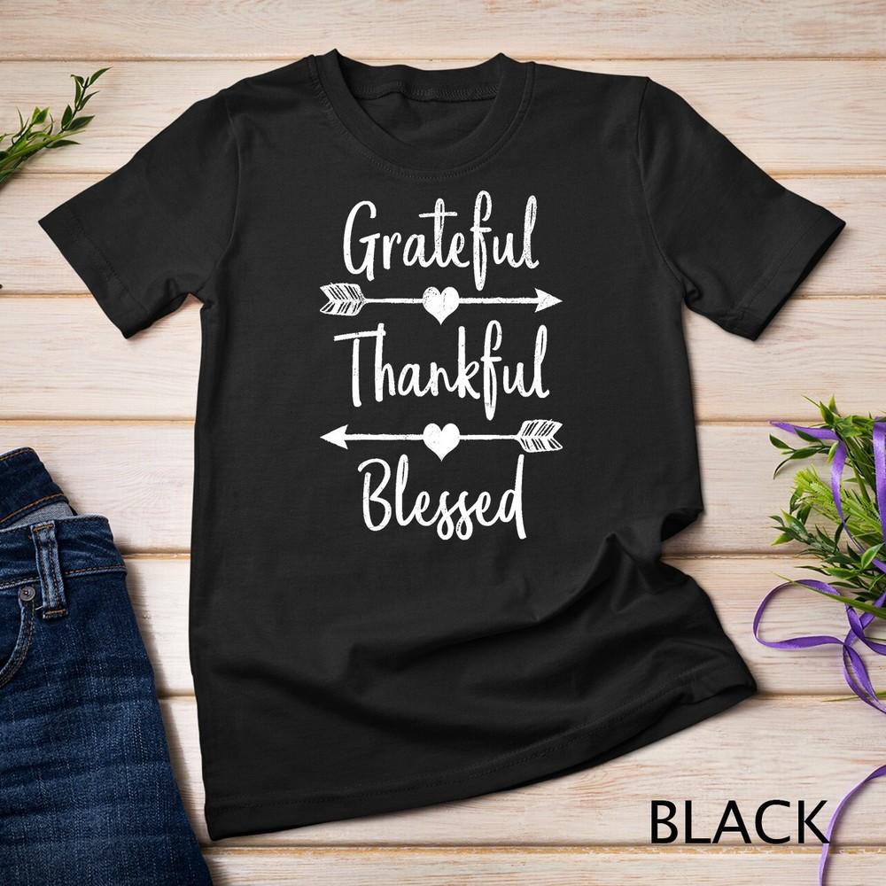 

Arrow Grateful Thankful Blessed Shirt Thanksgiving Unisex T-shirt M