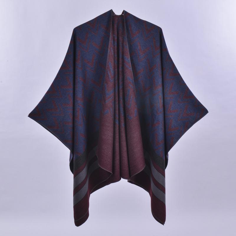 Doppelseitiger Damen Cape Schal einfach vier Jahreszeiten Imitat Kaschmir Schal Stola klimatisierter Raum warm draußen