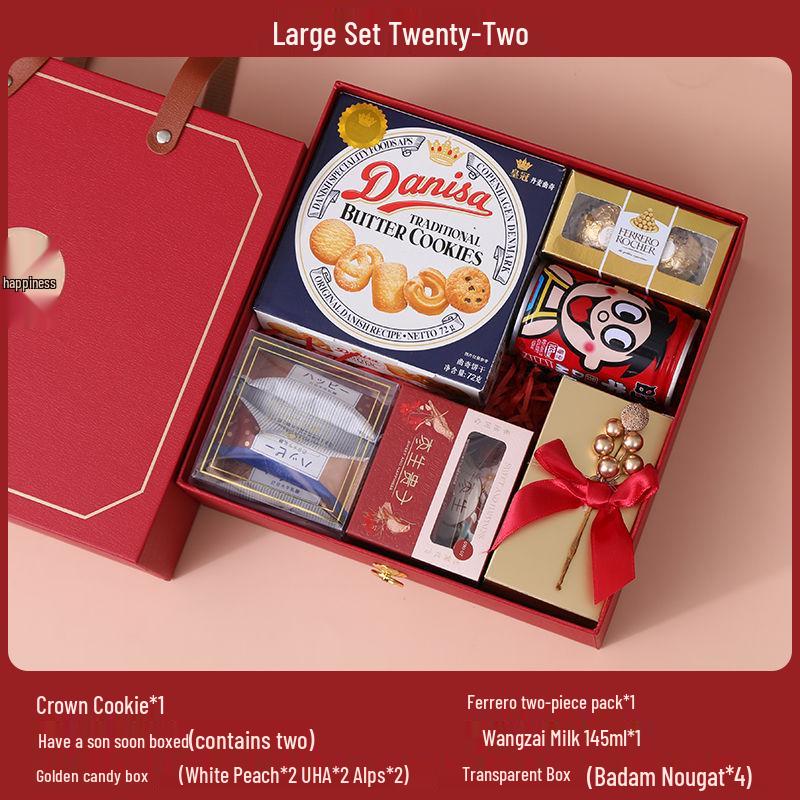 Elegant Wedding Candy Favor Box Set with Biscuits and Sweets