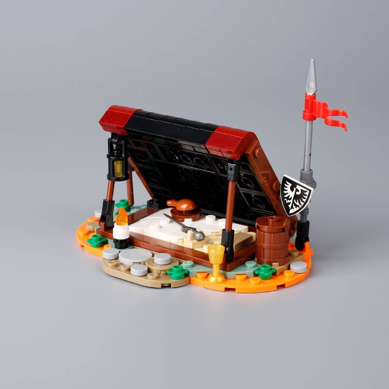 MOC Mittelalterliche Bausteine Zubehör Stadtmauer Piratenbar Segelboot Kokospalme Galgen Artillerie Ochsenkarren Ziegelstein Spielzeug Geschenk S007