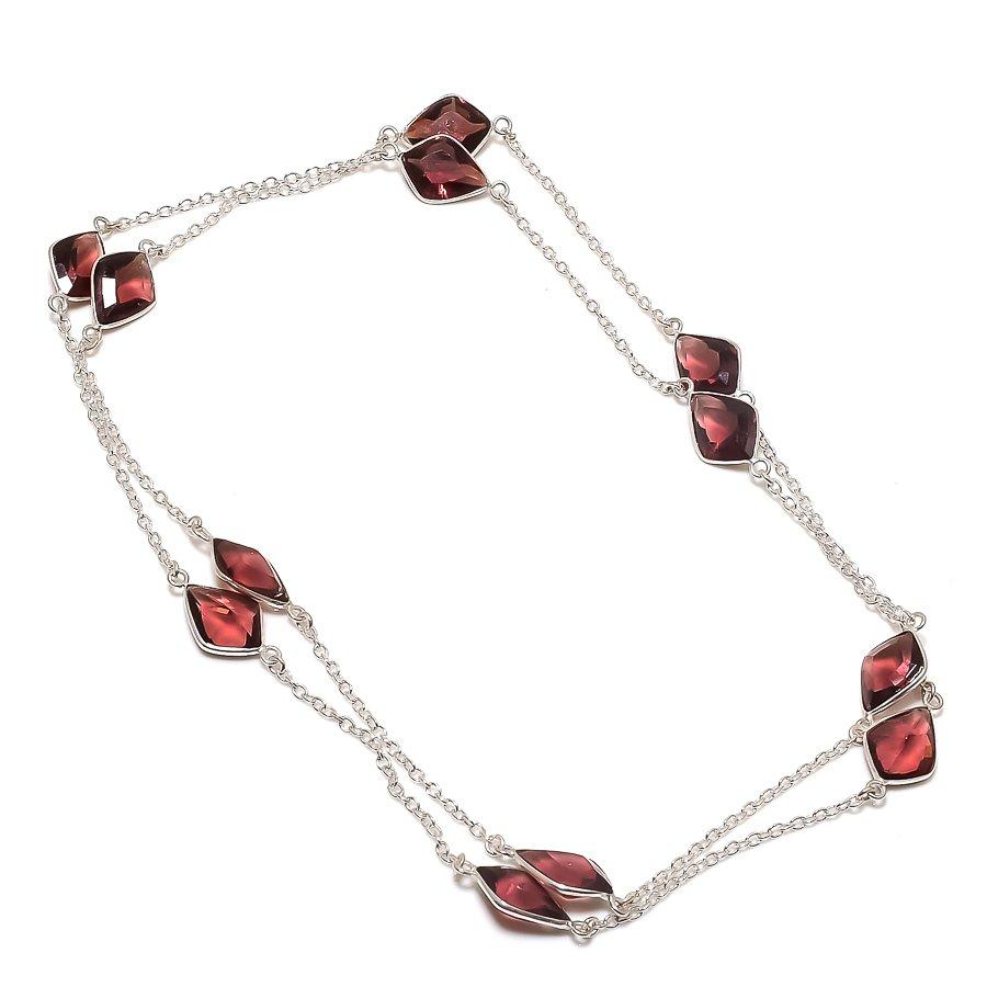 Amethyst Gemstone 925 Sterling Silver Jewelry Necklace 18"