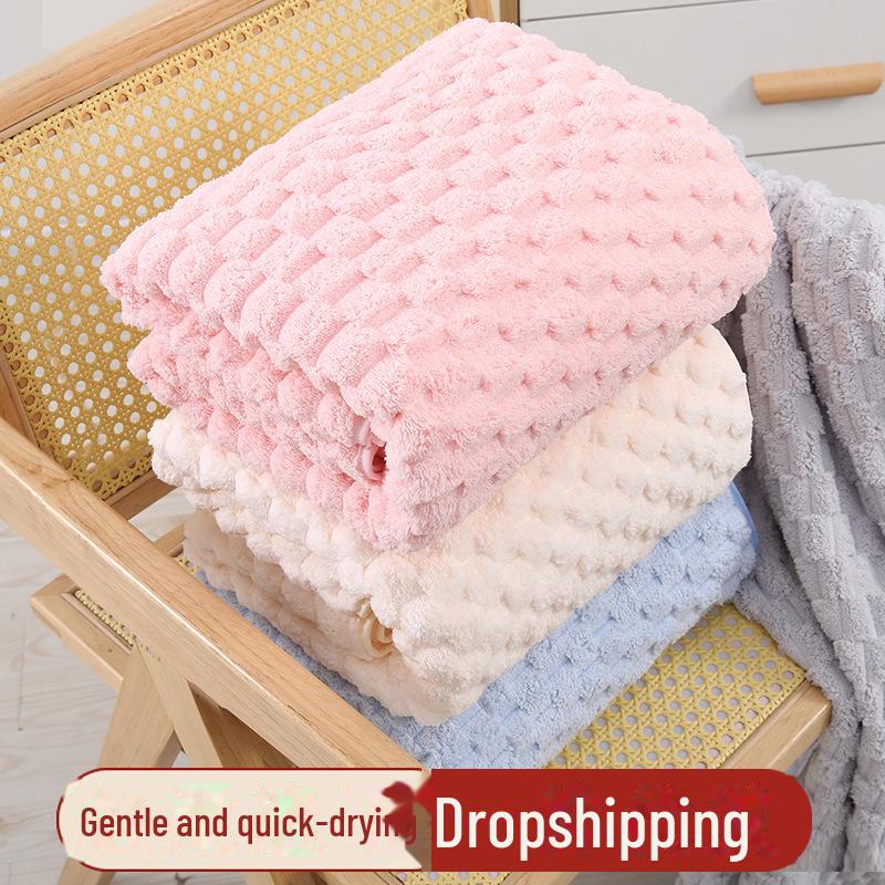 Schnelltrocknendes Korallenfleece 3-teiliges Handtuchset - Saugfähige Baumwolle für Bad, Strand & Zuhause