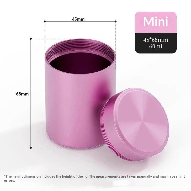 Mini Boîte à Thé Portative Scellée Boîte de Rangement Métallique en Alliage d'Aluminium Anti-humidité pour Camping Pique-nique Rangement du Thé