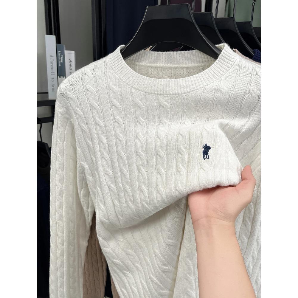 Свитер с круглым вырезом от дизайнерского бренда Мужской Осенний Зимний Новый Модный Жаккардовый Классический Paul Golf Вышивка Повседневный Вязаный Пуловер M покинуть белый