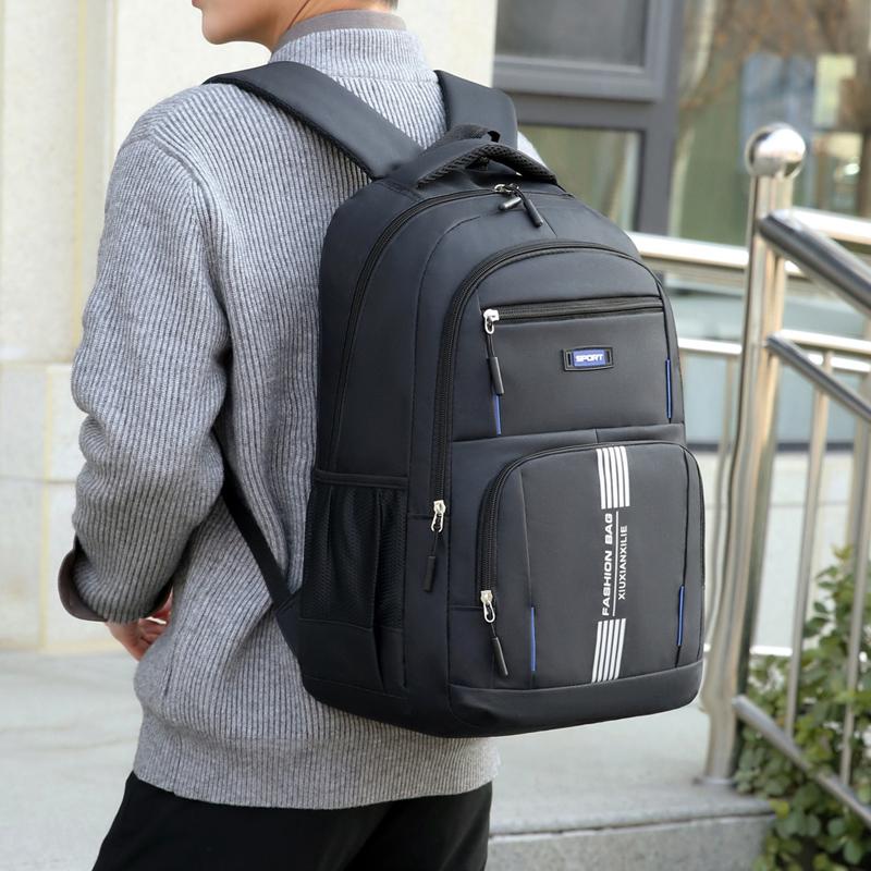 Unisex Minimalist Backpack - Multi-Layer Pocket Design for Business Travel & Student Life