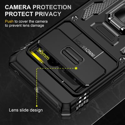 For Google Pixel 9 Pro XL 8 7 Pro Case with Slide Camera Cover, 360° Magnetic Ring Kickstand Upgraded Military Grade Shockproof