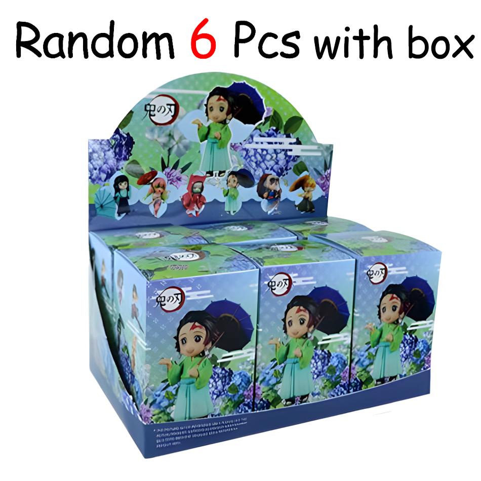Demon Slayer Kimetsu No Yaiba Plum Rain Mystery Blind Box Tanjirou Nezuko Zenitsu Inosuke Collectible Toy Gift For Manga Lovers
