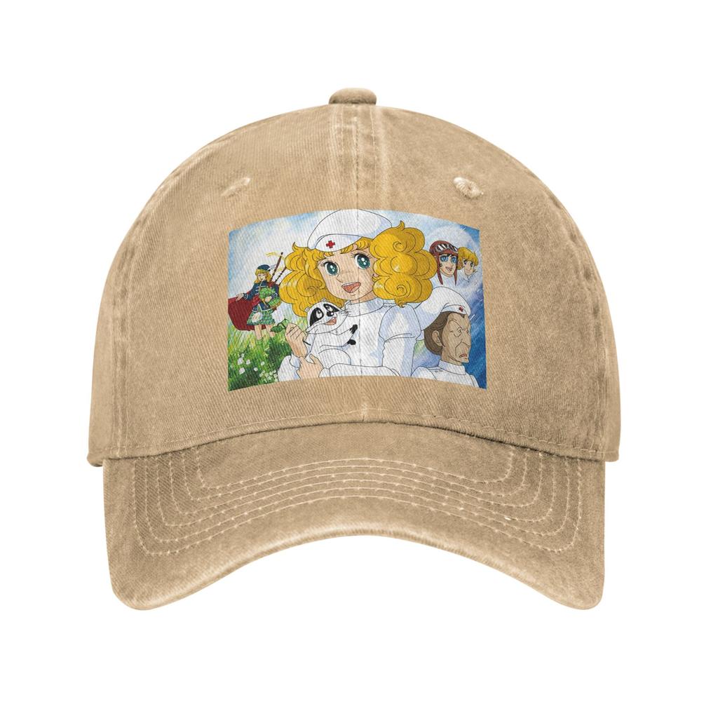 Candy Candy Anime Washed Denim Cap Casual Baseball Caps Adjustable Hat Summer Unisex Baseball Hats