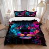 3pcs Neon Leopard Print Bedding Set - 1 Duvet Cover + 2 Pillowcases(Core Not Included), Machine Washable Polyester Yy251216154