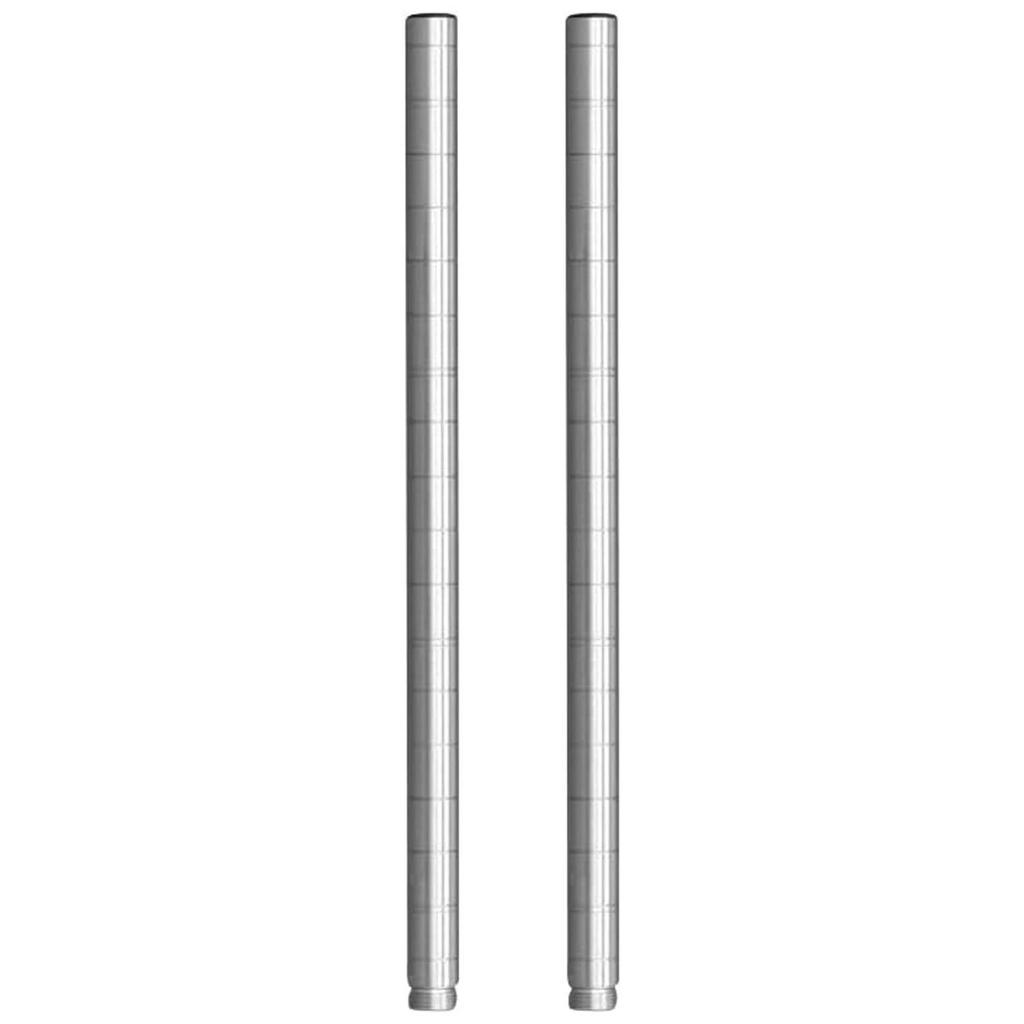Doshisha Luminous Steel Rack Parts Height Extension Set of 2 with 30cm 25mm Pole Increases Storage Additional Commercial Easy Height Extension Poles,