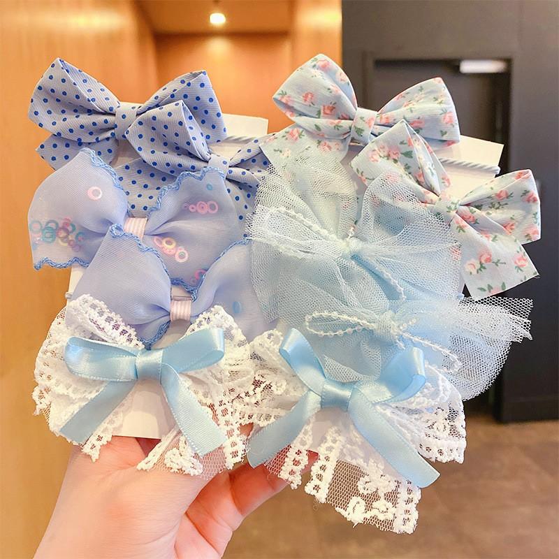 Uroczy Zestaw Gumek do Włosów z Kokardkami i Kwiatami Kawaii dla Dzieci Dziewczynek Elastyczne Gumki do Włosów Kokardy Akcesoria Gumka do Włosów Pierścień Sznurek Ozdoba do Włosów