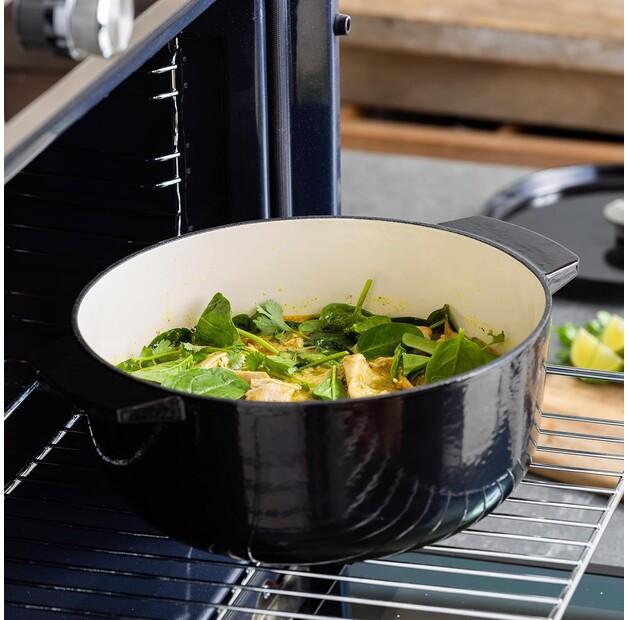 Чугунная жаровня KitchenAid круглая 22 см оникс чёрный (CC006058-001)