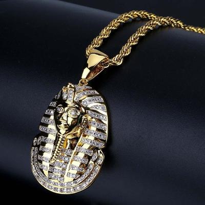 Europese en Amerikaanse Populaire Egyptische Farao Portret Hanger Verkopen Gepersonaliseerde Retro Heren Ketting