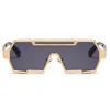 Men Women Punk Steampunk Sunglasses Vintage Luxury Brand Oversized Square Big Frame Shade Eyewear One-Piece