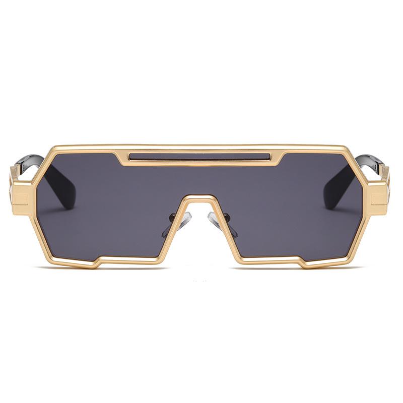 Men Women Punk Steampunk Sunglasses Vintage Luxury Brand Oversized Square Big Frame Shade Eyewear One-Piece
