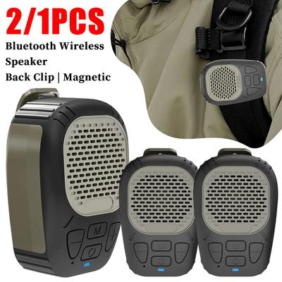Wearable BT Speaker Waterproof Magnetic Clip-On Wireless Portable Speakers Built-in Mic Small Speaker for Hands-Free Music/Calls