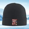 New Characters game design,masks,red backgroud. Men Women Unisex Knitted Hat Beanie  O