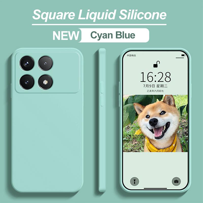 For Poco X6 Poco X 6 Pro Pocox6 Pro Case Square Liquid Silicone Phone Case For Xiaomi Poco X6 Pro Poco X 6 Pro Pocox6 Pro Soft Cover