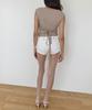 PAINETIC Studded Belt Shorts (White)