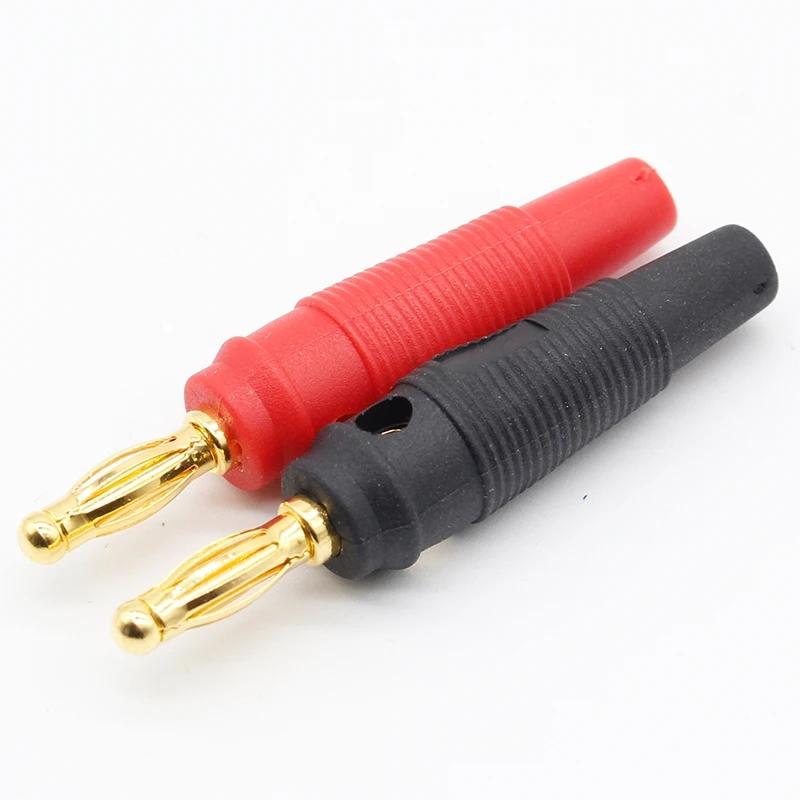 

10/24/50Pcs 4mm Male Plugs Pure Copper Gold Plated Musical Speaker Cable Wire Banana Plug Connectors Jack for Audio Amplifier 10pcs золотой