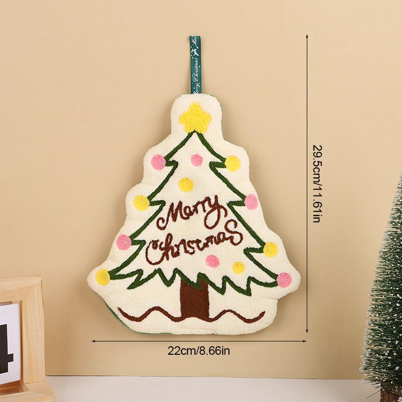 

Christmas Hand Towel Cartoon Gingerbread Man Snowman Coral Fleece Towel Christmas Home Kitchen Bathroom Decoration Xmas Gifts