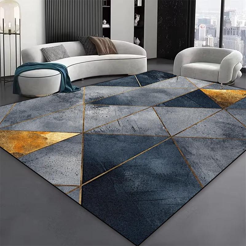 Modern Luxury Geometry Rugs for Living Room Decoration Home Large Size Carpets Non-slip Bedroom Study Mats Washable Lounge Rug